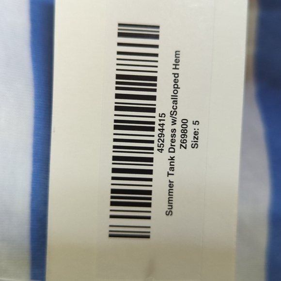 New with Tags Sophie And Sam Blue & White Striped Dress w/ Pockets Girls Size 5 - Picture 2 of 5